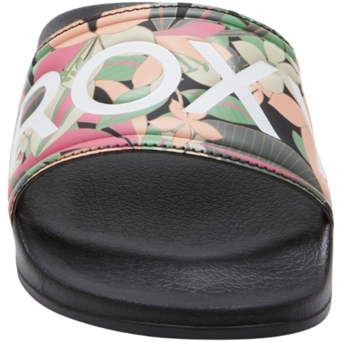 2024 Roxy Femmes Slippy Slider Sandals ARJL100679 - Black / Pink / Soft Lime
